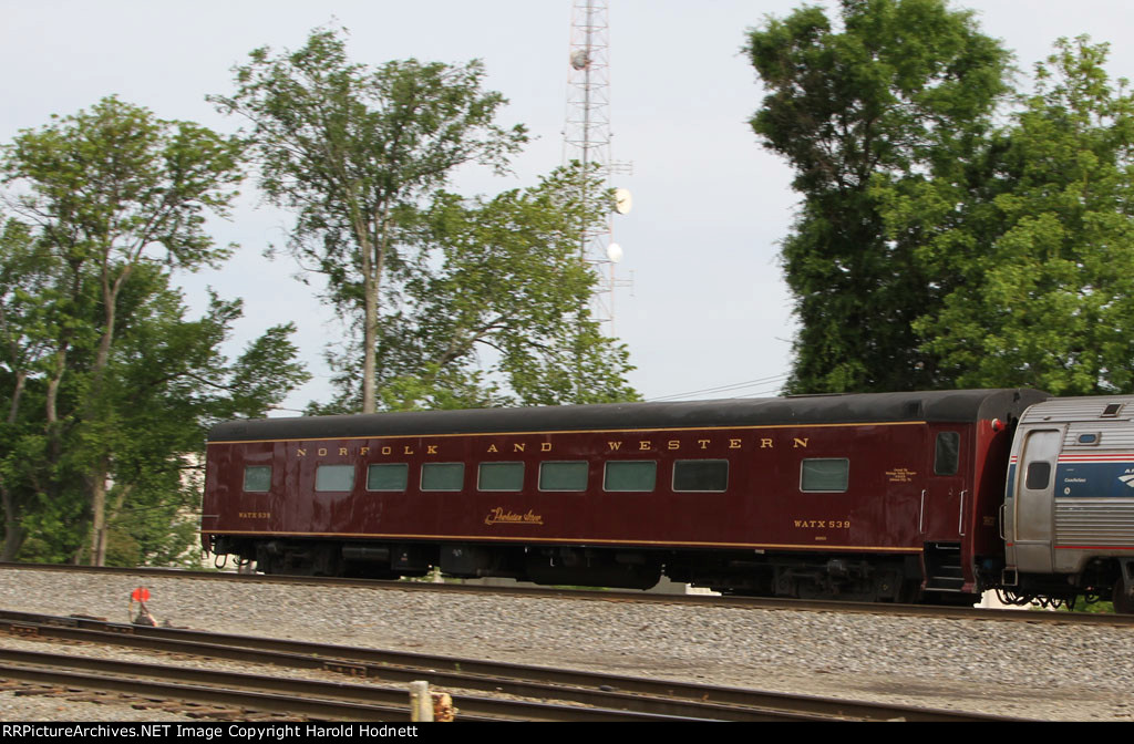 WATX 539 brings up the rear of Amtrak train 80